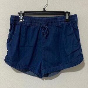 Hurley Navy Blue Elastic Waist Denim Shorts Medium